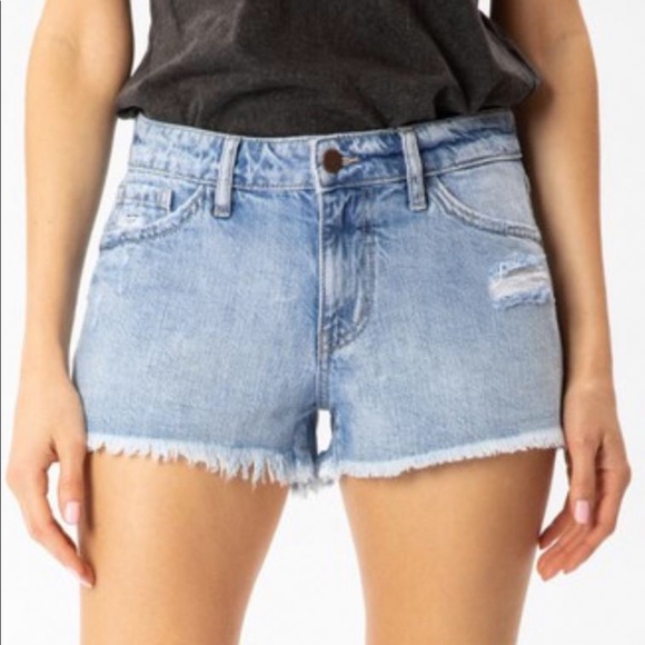 Lightly Distressed Jean Shorts - Picture 1 of 3